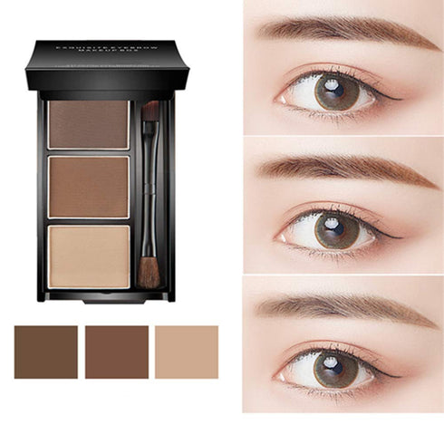 Three-Color Eyebrow Powder Palette, Professional Beauty Contour Eyebrow Pencil, Eye Makeup Filler