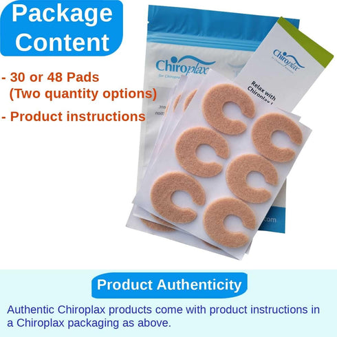 Chiroplax C-Shaped Felt Callus Cushion Pads, Rubbing Pain Relief Forefoot Metatarsal, 3/16" Thick, 48 Pack