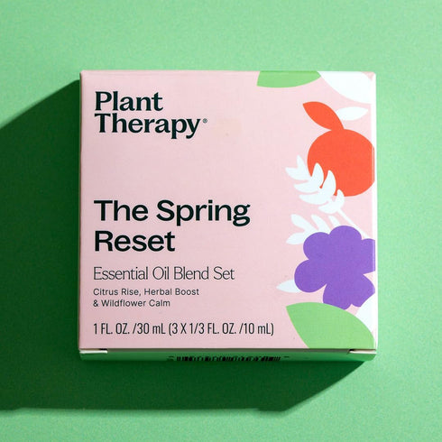 Reset Set Plant Therapy The Spring Essential Oil - Three Exclusive Spring-Focused Blends, Citrus Rise, Wildflower Calm