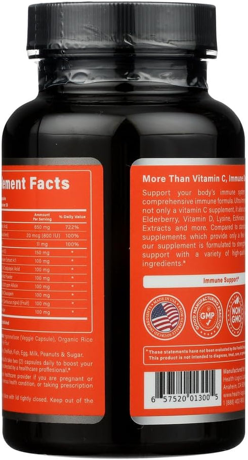 Fortify! Capsules with Vitamin C, Zinc, Elderberry - 60 Veggie Caps | Powerful Antioxidant Immune Support, Vitamin D,