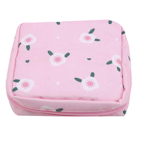 ZALING 1 Cartoon Pattern Printed Sanitary Napkins Bag Multifuction Menstrual Cup Pouch Washable Key Jewelry Storage