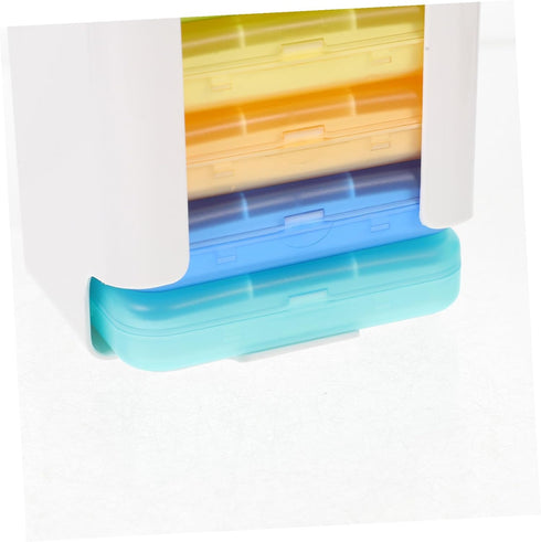 Portable Weekly Medicine Organizer Box with Colorful Compartments Magnetic Lid Design Travel-Friendly Pill Case