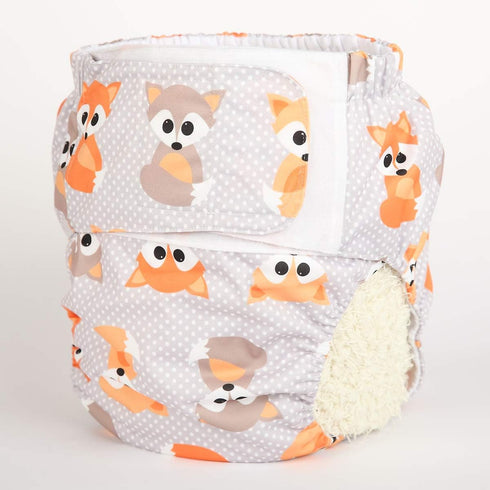 Sigzagor 26in 50in)) Adult Cloth Diaper Nappy Reusable Washable for Disability Hook and Loop (Baby Fox (Large