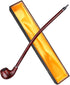 Hysagtek 16" Long Churchwarden Tobacco Pipe, Wooden Long Stem Smoking Pipe with Gift Box, Random Pattern