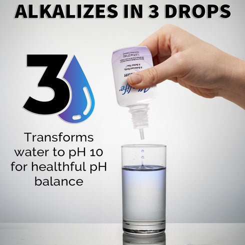 Alkalife Alkaline Water Drops | pH Booster for Drinking Water | Essential Mineral Additive, Electrolyte Supplement |