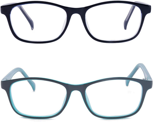 Outray Kids Anti Blue Light Glasses, Classic Rectangle Eyewear for Anti Harmful Blue Light/UV400 (Set Blue+Black, 47)