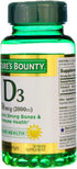 Nature's Bounty Vitamin D3 2000 IU Softgels, 150 ea (Pack of 4)