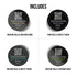 Men's Premium Hair Styling Sample Pack - Four 0.25oz Samples of Matte Wax, Forming Paste, Thickening Fiber, Pomade