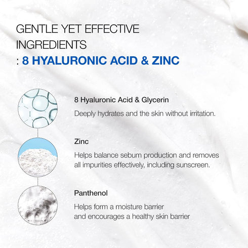 ANUA Hydrating Gentle Foaming Cleanser with Hyaluronic Acid, Korean Face Wash for Dry Skin (150ml/5.07fl oz.)