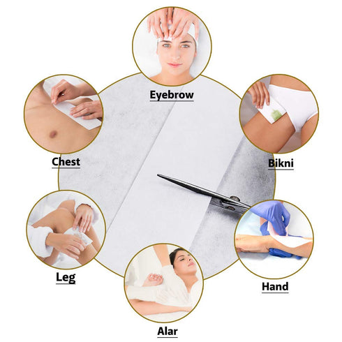 Waxkiss Beauty Non Woven Body and Facial Wax Strips - Large 2.7×7.9 Hair Removal 200Pcs Epilating Strips