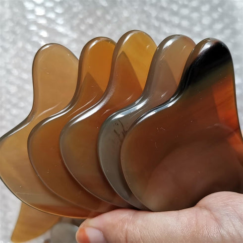 MObyat 1Pcs Natural Ox Horn Gua Sha Board Gouache Face Massager Lift Neck Body Scraping Massage Beauty Tools Physical