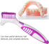 False Teeth Cleaning Brush, Double Sided Portable Denture Toothbrush for Hard Care Cleaning