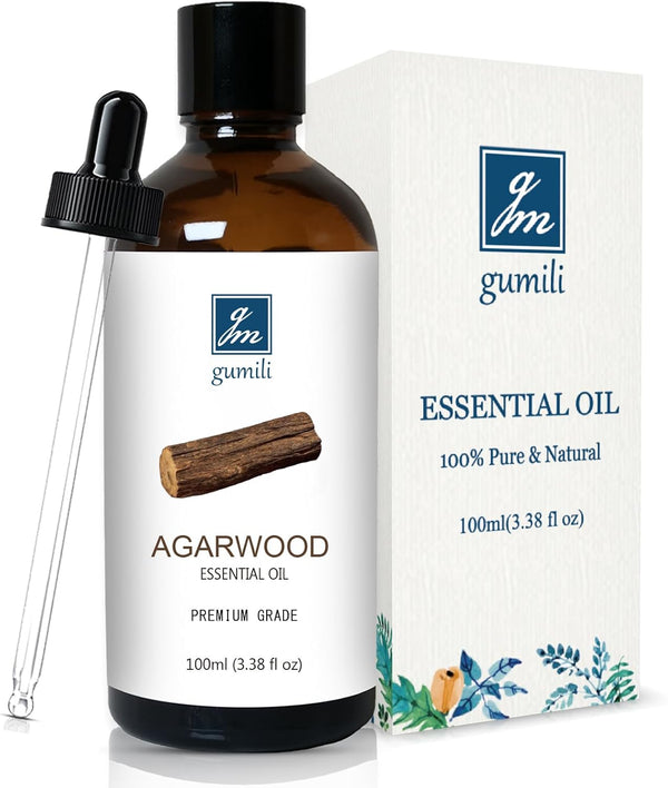 Agarwood Essential Oil - Pure Argawood Oil for Aromatherapy and Meditation, 3.38 Oz/100ml