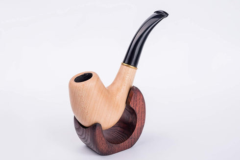 Wooden Pipe Stand - SNAIL for 1 Tobacco Pipe, Handmade from Solid Wood, Dr Watson