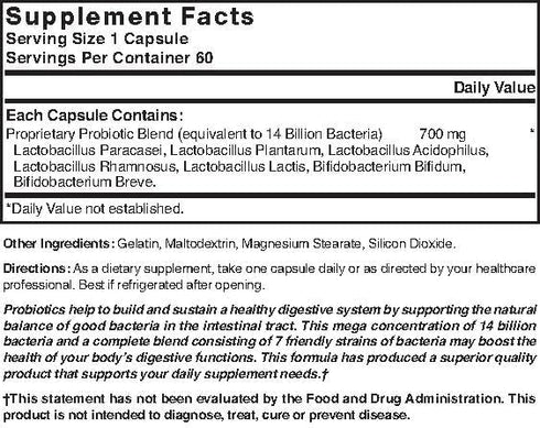 Natures Blend Mega Probiotic Capsules, 60 Count Per Bottle