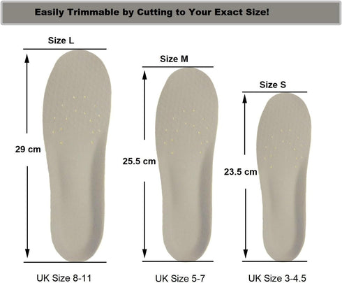 2 Pairs Regular Fit Insoles for Men and Women, Plantar Fasciitis Orthotics, PU Memory Foam Comfort Shoe Inserts