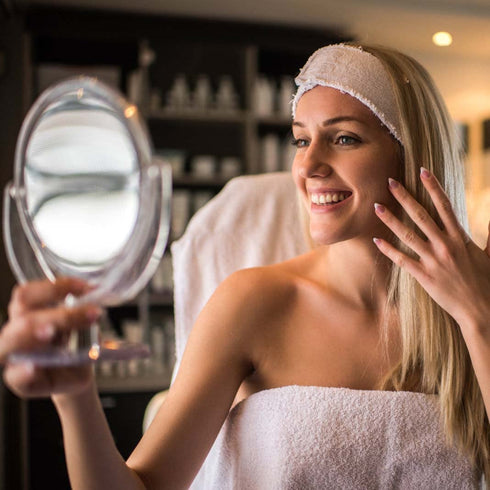 Vanity Mirror Makeup Mirror with Stand, 1X/15X Magnification Double Sided 360 Degree Swivel Mirror