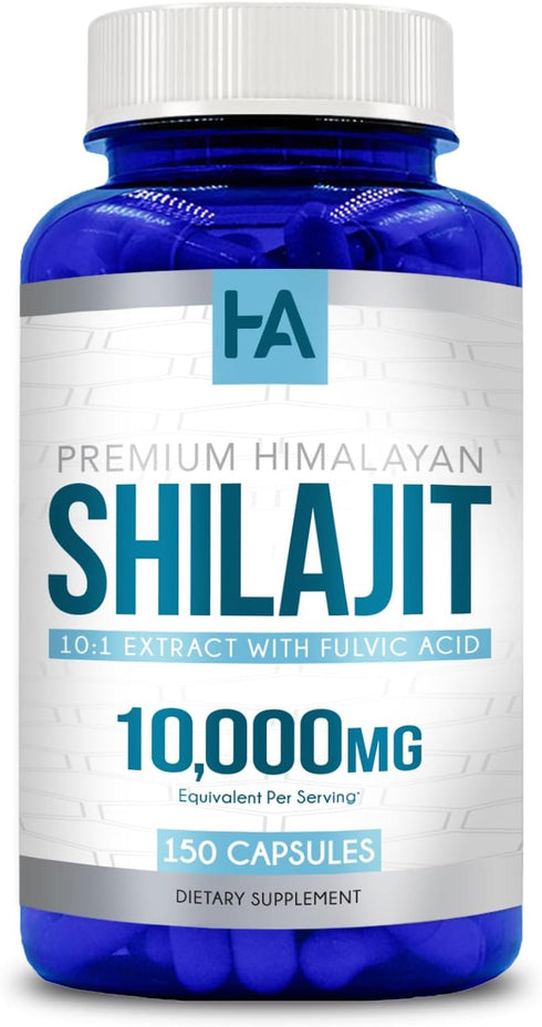 Premium Shilajit Capsules 10,000mg (150 Capsules) - Non-GMO & Gluten Free