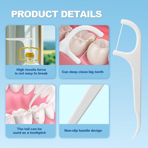 10 Pack Mini Floss Picks, Flosser Dispenser Dental Floss Case, Portable Toothpicks with Travel Case for Teeth Cleaning