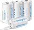winbasic Rechargeable Lithium D Batteries with 4 in 1 USB-C Charging Cable,1.5V D