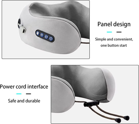 LIPPSY Neck Massager Travel Pillows U-Shaped Memory Foam Neck Pillows & Electric Massager for Muscle, Shoulder