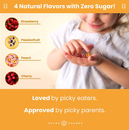 Kids Multivitamin Gummies, Sugar Free, Vegan & Non-GMO, 120 Gummy Vitamins for Kids (2 Pack), Strawberry, Passionfruit,