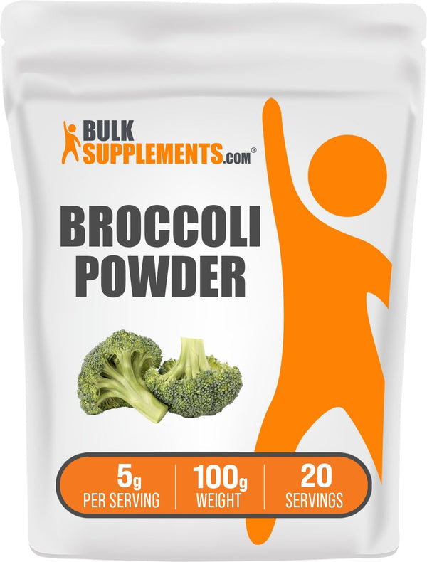BulkSupplements.com Broccoli Powder - Vegetable Powder with Antioxidants & Fiber, Gluten Free, 5g per Serving, 20