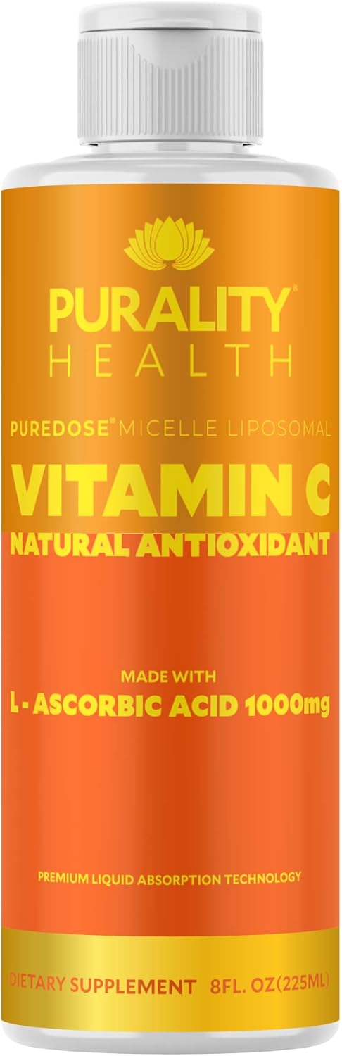 Vitamin C Liquid Supplement, 1000mg per Serving, Micelle Liposomal Enhanced Absorption, Vegan, 15 Day Supply