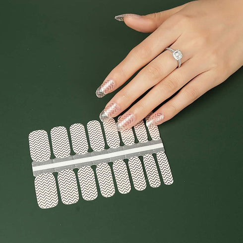 SILPECWEE 5 Sheets Rose Gold Full Nail Wraps, Stick on Nail Polish Strips with Glitter Flower Design for Women