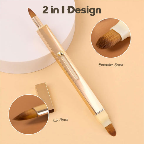 Lip Applicator Brush - 3 Pack Professional Retractable Dustproof Lip Brush for Lipstick and Lip Gloss