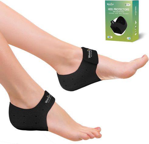 Plantar Fasciitis Gel Heel Protectors, Welnove Heel Cups for Pain Relief, Cushion Inserts for Achilles Tendonitis