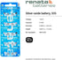Renata 335 SR512SW Batteries - 1.55V Silver Oxide 335 Watch Battery (10 Count)