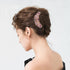 Women Rhinestone Inlaid Flower Hair Comb, Hairpin Barrette Accessory, Perfect Mother's Day Gifts (Purple)