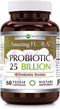 Amazing Flora Probiotic Supplement, 25 Billion-10 Strains, 60 Veggie Capsules, Non-GMO, Gluten-Free, Made in USA