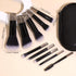 Portable ON THE GO Makeup Brush Set, COSHINE 10pcs Mini Complete Cosmetic Brushes Kit with Pouch (Black)