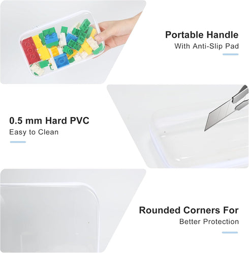 Zippered Hard Pouch, Clear Hard Shell Zipper Case for Small Toiletry Bag, Toys, Building Blocks, and Stationery