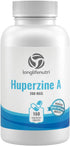 Huperzine A 200mcg, from Huperzia Serrata Leaf, 180 Vegetarian Capsules, Natural Brain Nootropic for Focus, Memory,