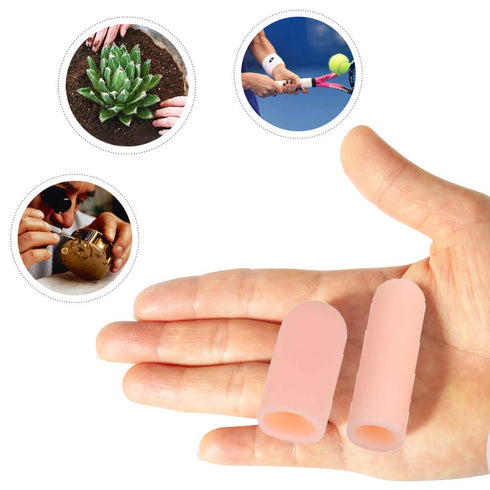Silicone Finger Protectors, 10 Pack Gel Finger Cots & Bandages for Women, Protect Finger Tips from Cracks