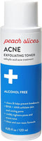 Peach Slices Acne Exfoliating Toner, 2% Salicylic Acid, AHA+BHA Exfoliation, Calms & Soothes Skin, 4 Oz