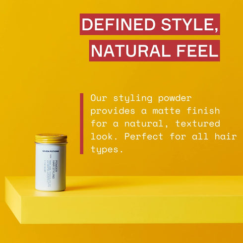 SEVEN POTIONS Hair Styling Powder for Men, 0.7oz, Root Lifting Dust, Volume & Texture, Flexible Hold for All Hair Types