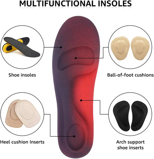 Dr. Foot's Arch Support Insoles for Relief from Plantar Fasciitis, Metatarsal and Heel Pain, Medium Size (Women's