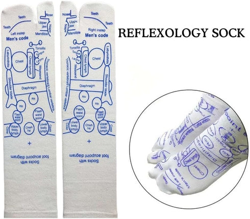 A Pair Reflexology Socks Set: Acupressure Foot Massage Socks with Trigger Point Massage Tool for Pain Relief