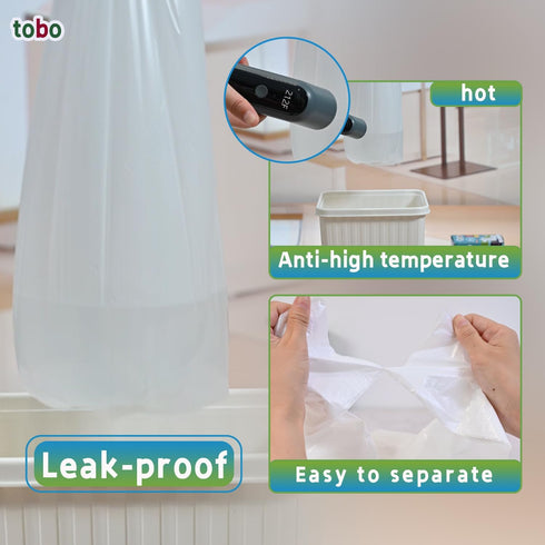 tobo 4 240 Count (2 Gallon Small Trash Bags, Boxes), Lemon Odor Control, Leak & Tear Resistant, Easy-Tear, Fits