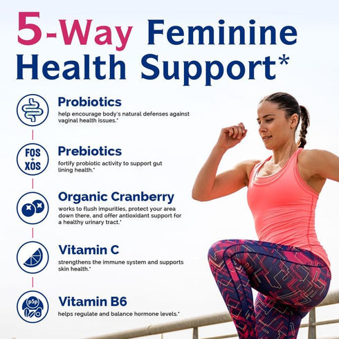 Innate Vitality Probiotics for Women | 100 Billion CFUs, 18 Strains with Cranberry, Vitamin C & B6 | 60 Capsules