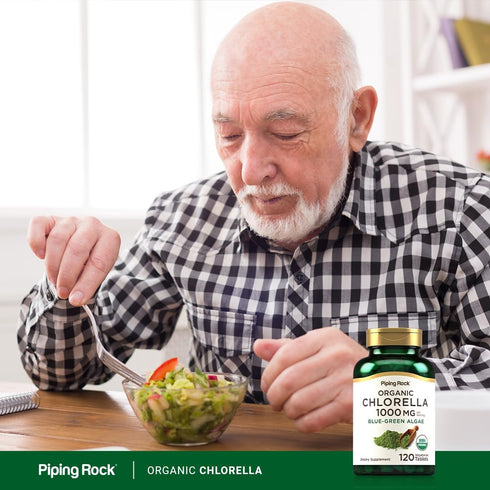 Piping Rock Chlorella 1000mg | 120 Tablets of Blue-Green Algae, Organic, Non-GMO, Gluten Free Supplement