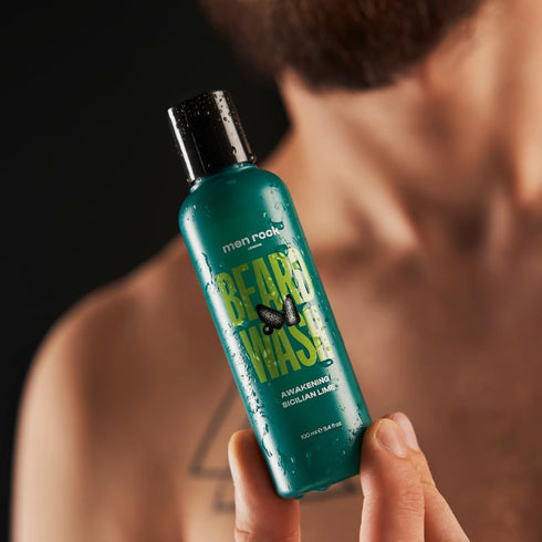 Men Rock Awakening Beard Wash - Hair Growth Stimulating, Moisturising & Softening, Zesty Sicilian Lime & Caffeine,