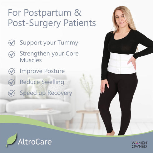 Postpartum & Post Surgery Abdominal Binder, 3-Panel Belly Band for Recovery, Size 2XL (60" to 75"), Made in USA