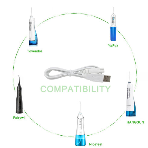 Charger Cord Replacement for Nicwell/Insmart Water Flosser, 2-Pack Charging Cable