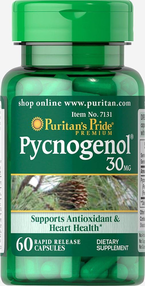 Puritan's Pride Pycnogenol 30 mg - 60 Count, White