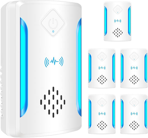 6 Packs Ultrasonic Pest & Insect Repeller, Indoor Ultrasonic Repellent for Mosquitoes, Roaches, Flies, Electronic Pest